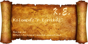 Kolompár Euniké névjegykártya